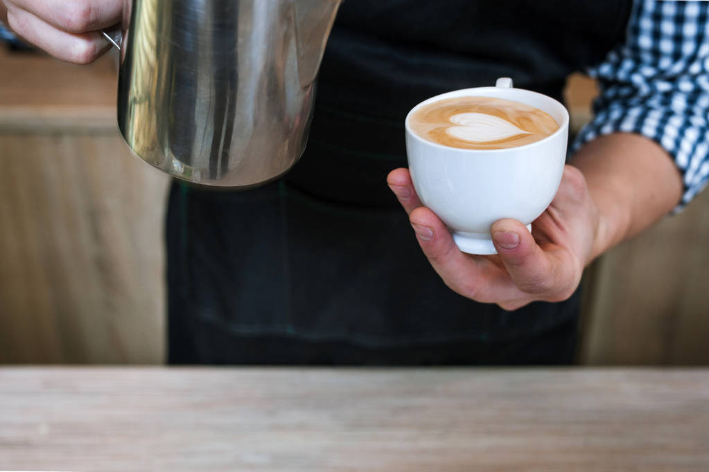 καφέ-μπαρ μενού συνταγή barista διακόσμηση latte - Φωτογραφία, εικόνα