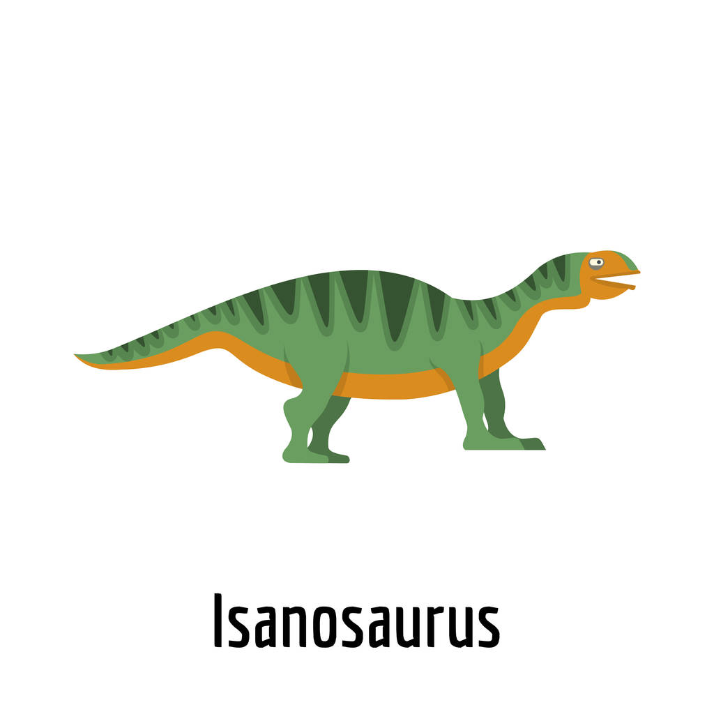 Isanosaurus ikoni, litteä tyyli
. - Vektori, kuva
