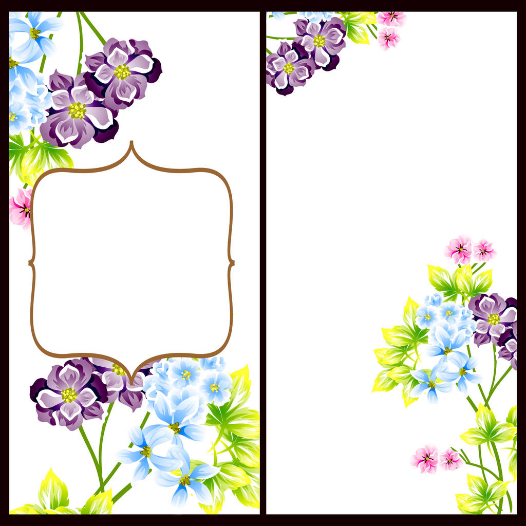 Klasik çiçek düğün kartları seti. Çiçek renginde elementler - Vektör, Görsel