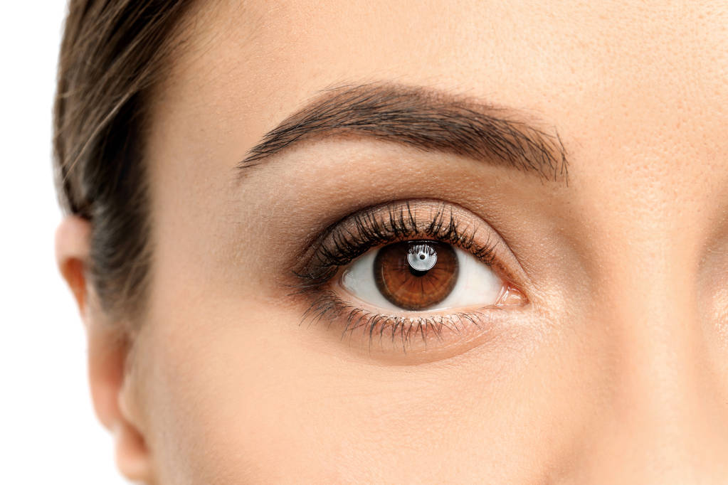 Mladá žena, Detailní záběr oka. Návštěva očního lékaře - Fotografie, Obrázek