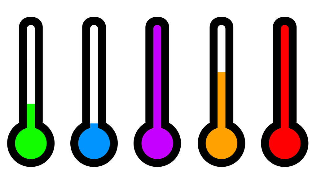 conjunto de termómetro simple de icono en colores
 - Foto, imagen