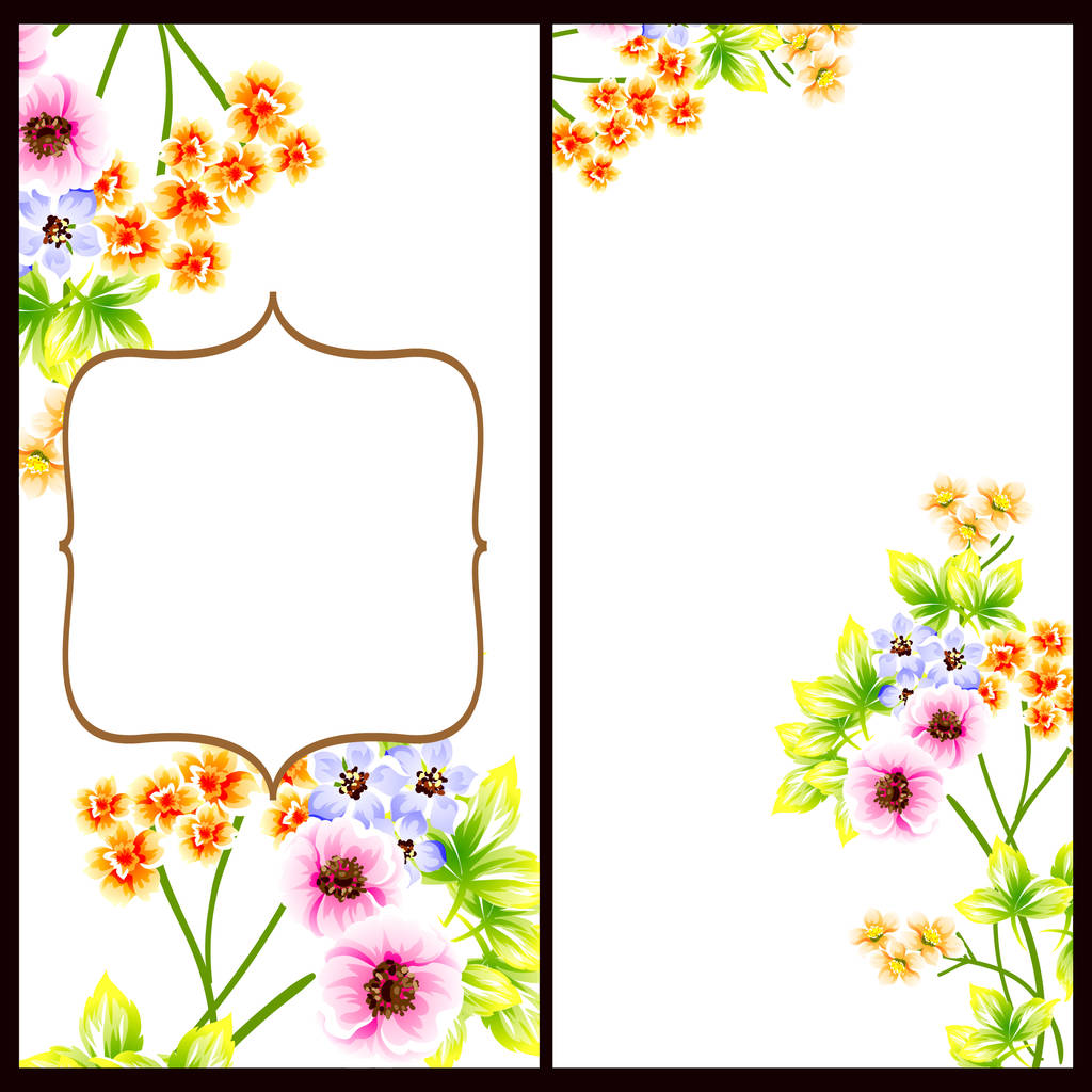 Cartões de casamento estilo vintage flor definido. Elementos florais em cores - Vetor, Imagem