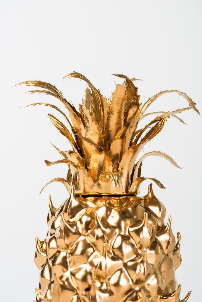 yksi kypsä kultainen ananas eristetty valkoinen
 - Valokuva, kuva