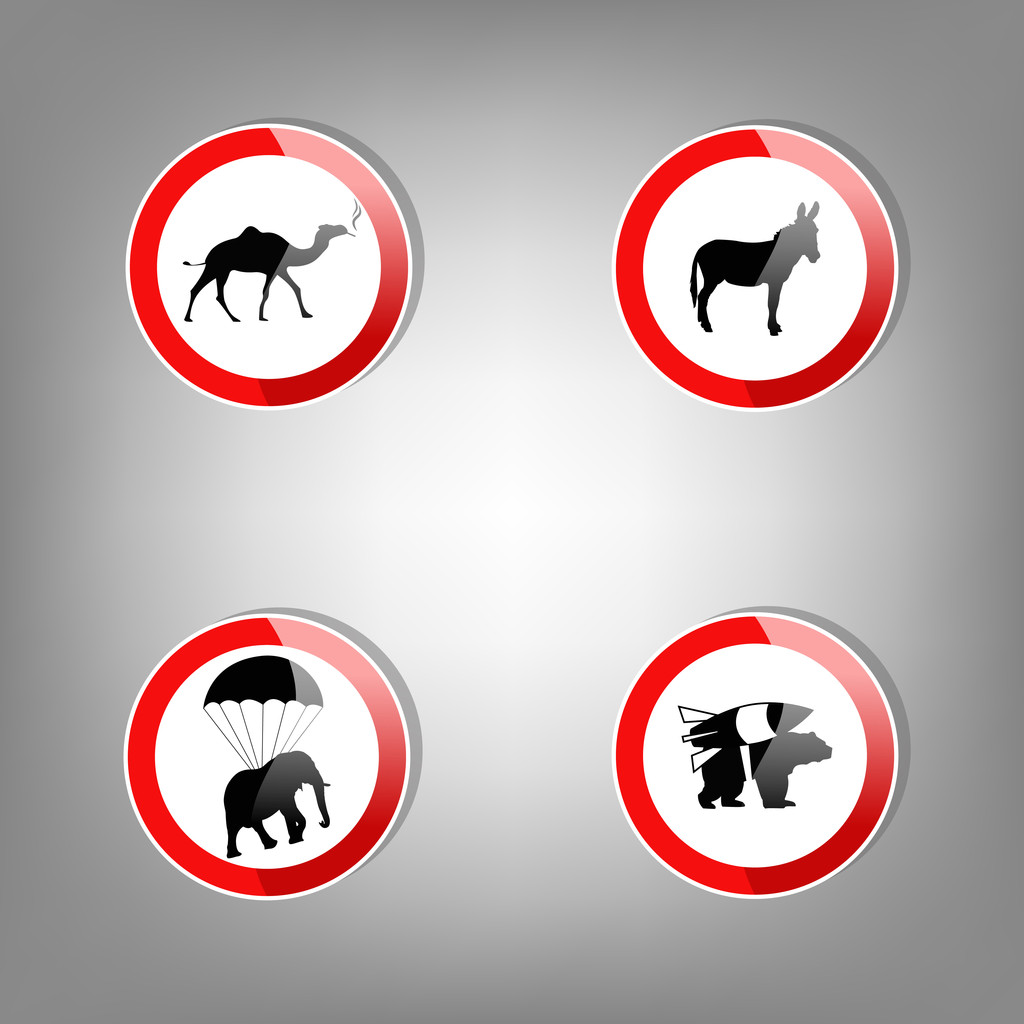 zwierzę znaki ostrzegawcze - ilustracja wektorowa - Wektor, obraz