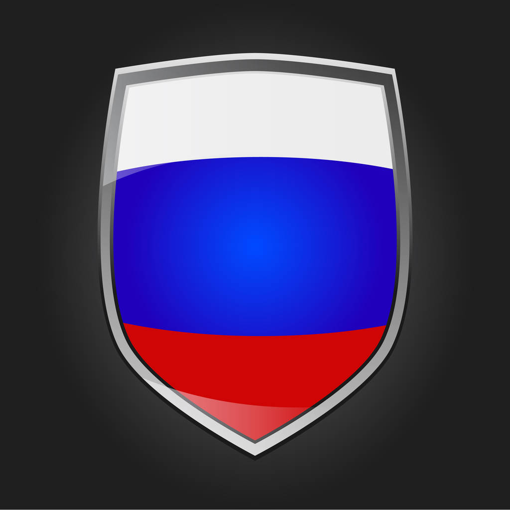 Schild mit Flagge Russlands, Vektorillustration - Vektor, Bild