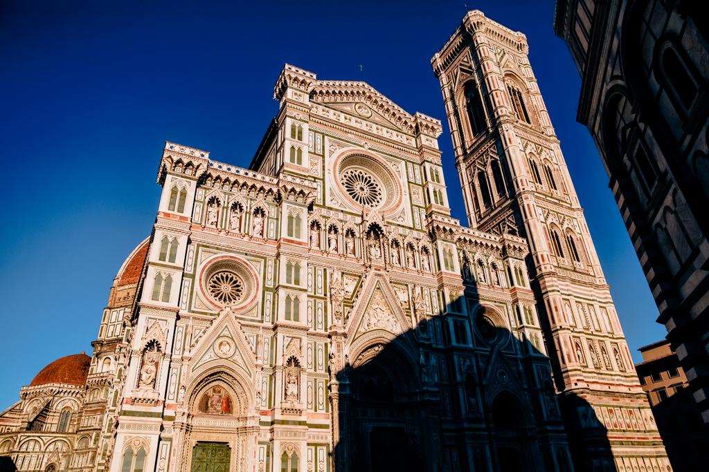 Duomo Cathedral with Giotto Bell Tower Facade in Florence, Italy - Photo, Image