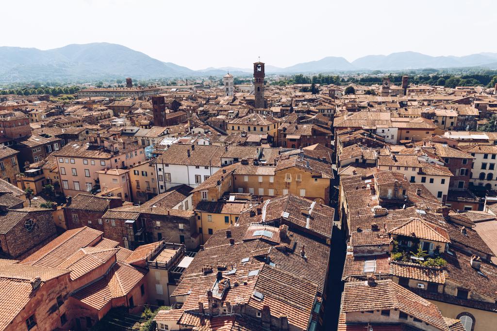 вид с воздуха на старинные крыши старого города, Пиза, Италия
  - Фото, изображение