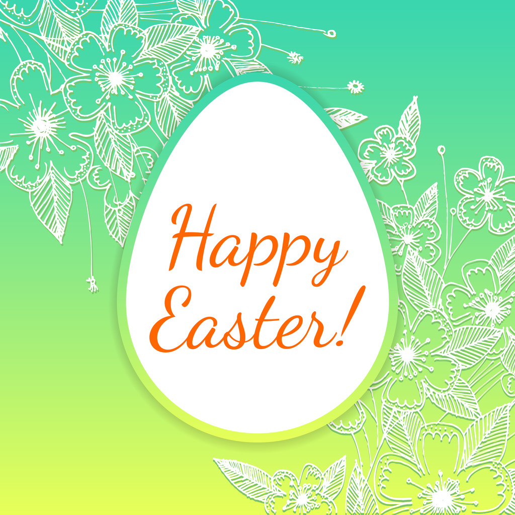 Ilustración vectorial de un huevo floral de Pascua
. - Vector, Imagen