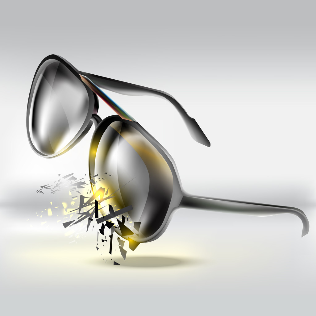 Vektorillustration von zerbrochenen Gläsern. - Vektor, Bild