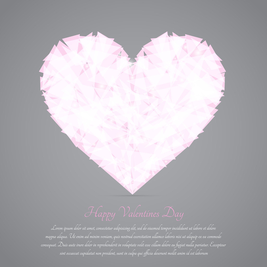 Glass broken heart. Vector greeting card for Valentine's day. - Vector, Image