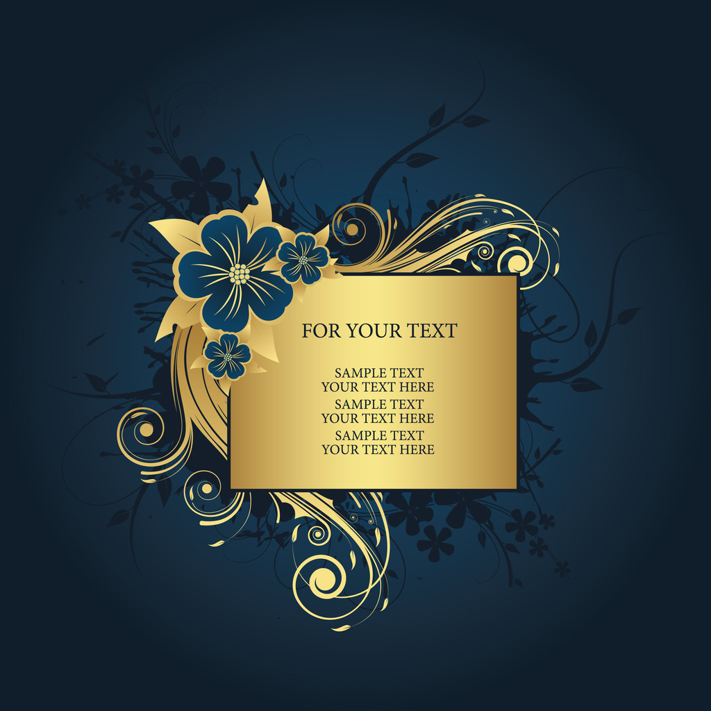 gouden frame voor tekst - Vector, afbeelding