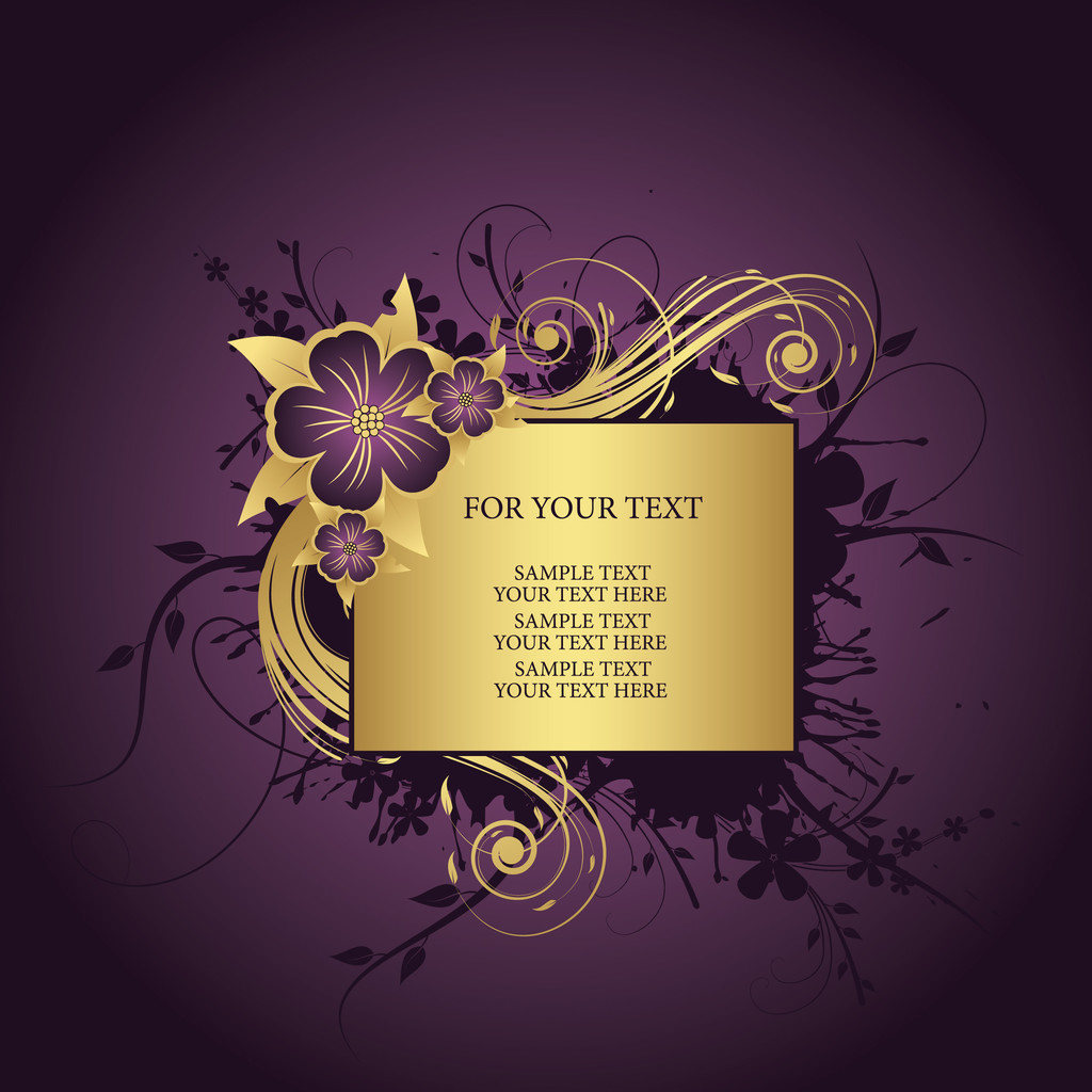 Golden frame for text - Vector, Image