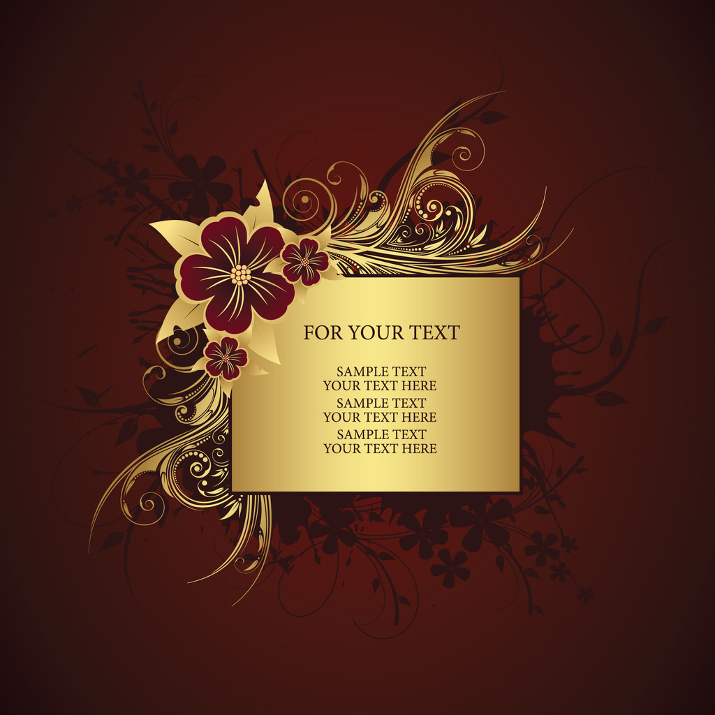 Golden frame for text - Vector, Image