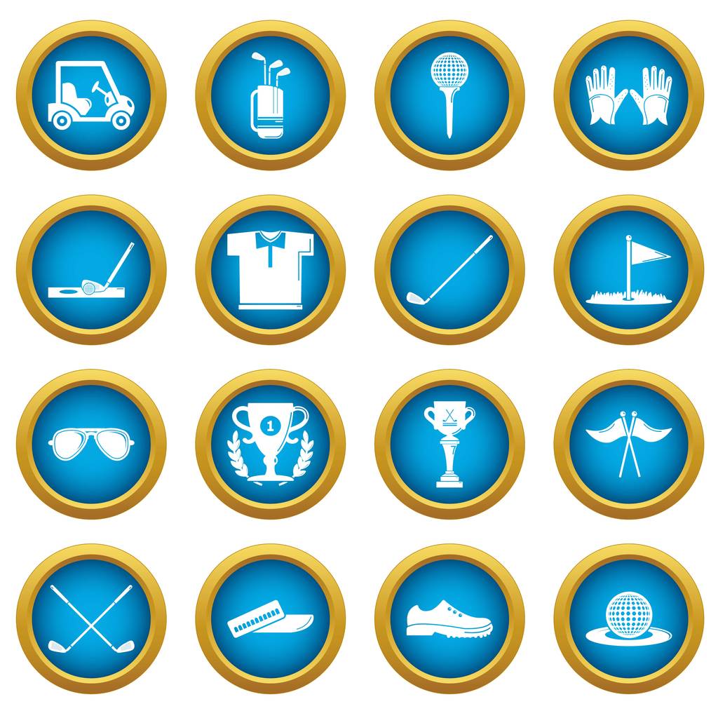 Conjunto de iconos de golf símbolos, estilo simple
 - Vector, imagen
