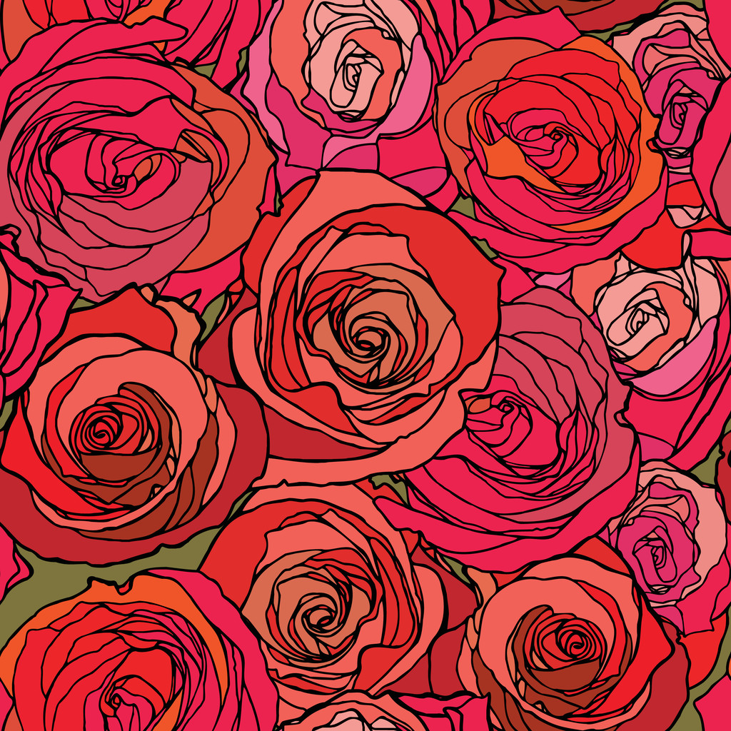 elegantie naadloze patroon met roze bloemen - Vector, afbeelding