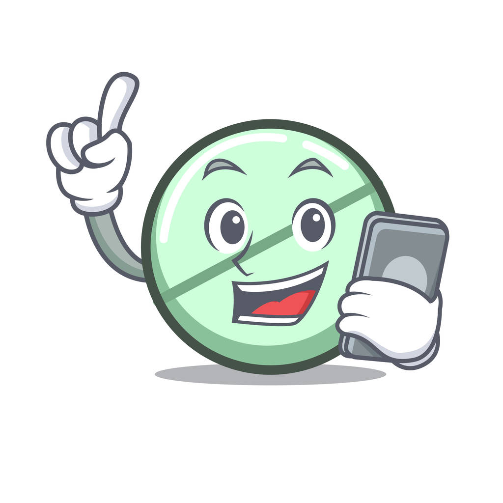 Con telefono droga tablet personaggio cartone animato vettoriale illustrazione
 - Vettoriali, immagini