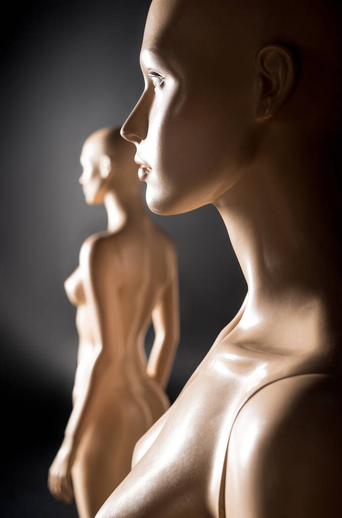 valikoiva painopiste kahden alasti mallinuket studiossa musta
 - Valokuva, kuva