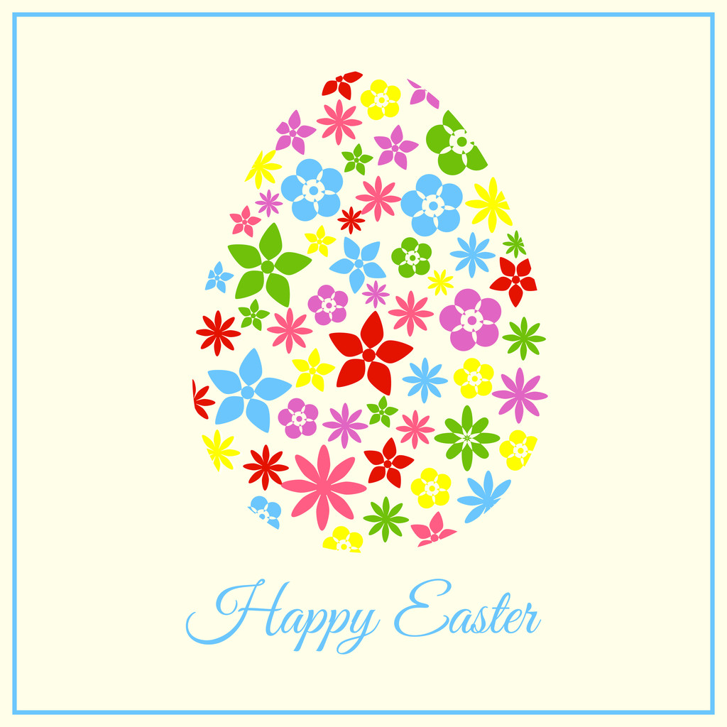 renkli Paskalya yumurtası kartı - vektör çizim - Vektör, Görsel