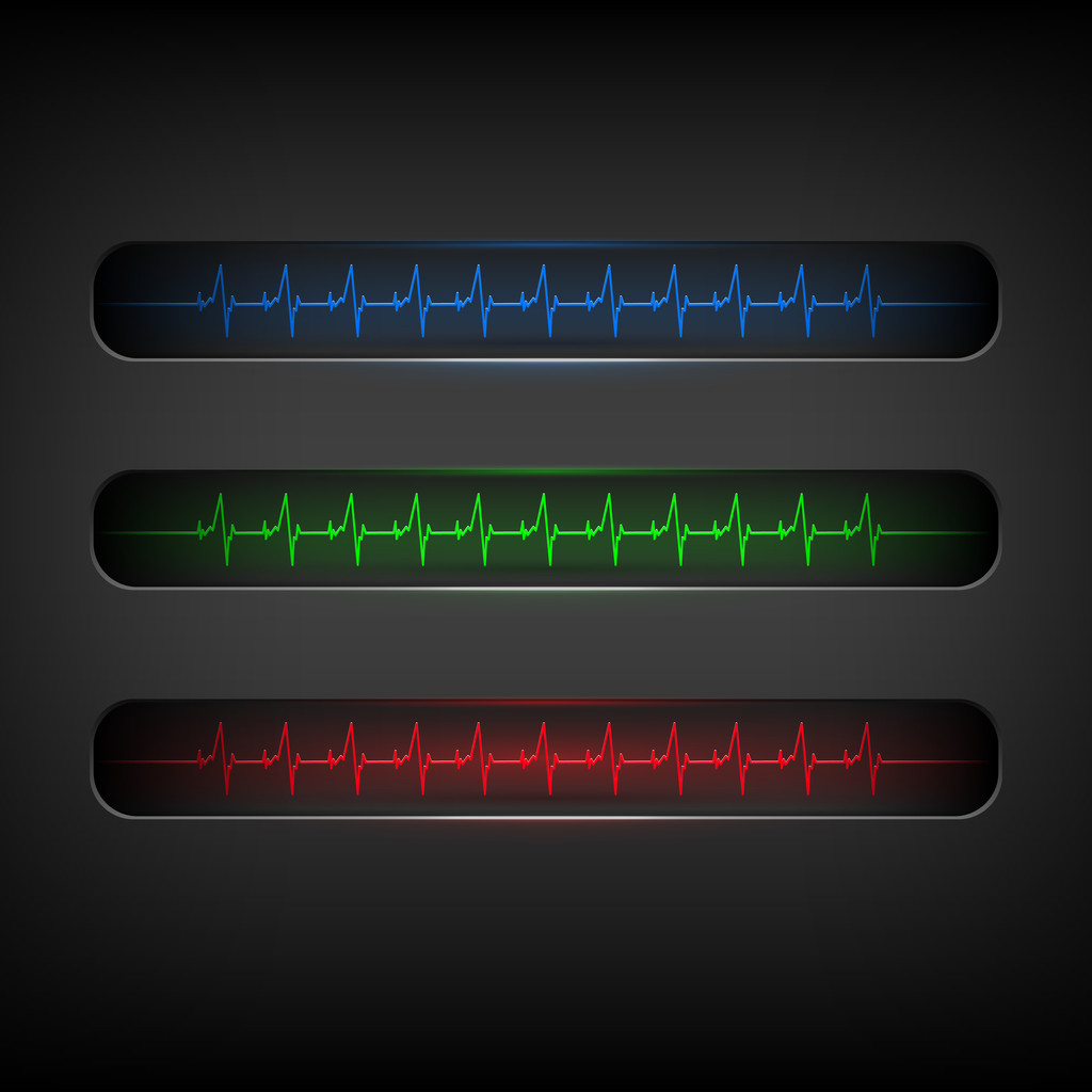 kleurrijke heartbeat medische elementen - vectorillustratie - Vector, afbeelding