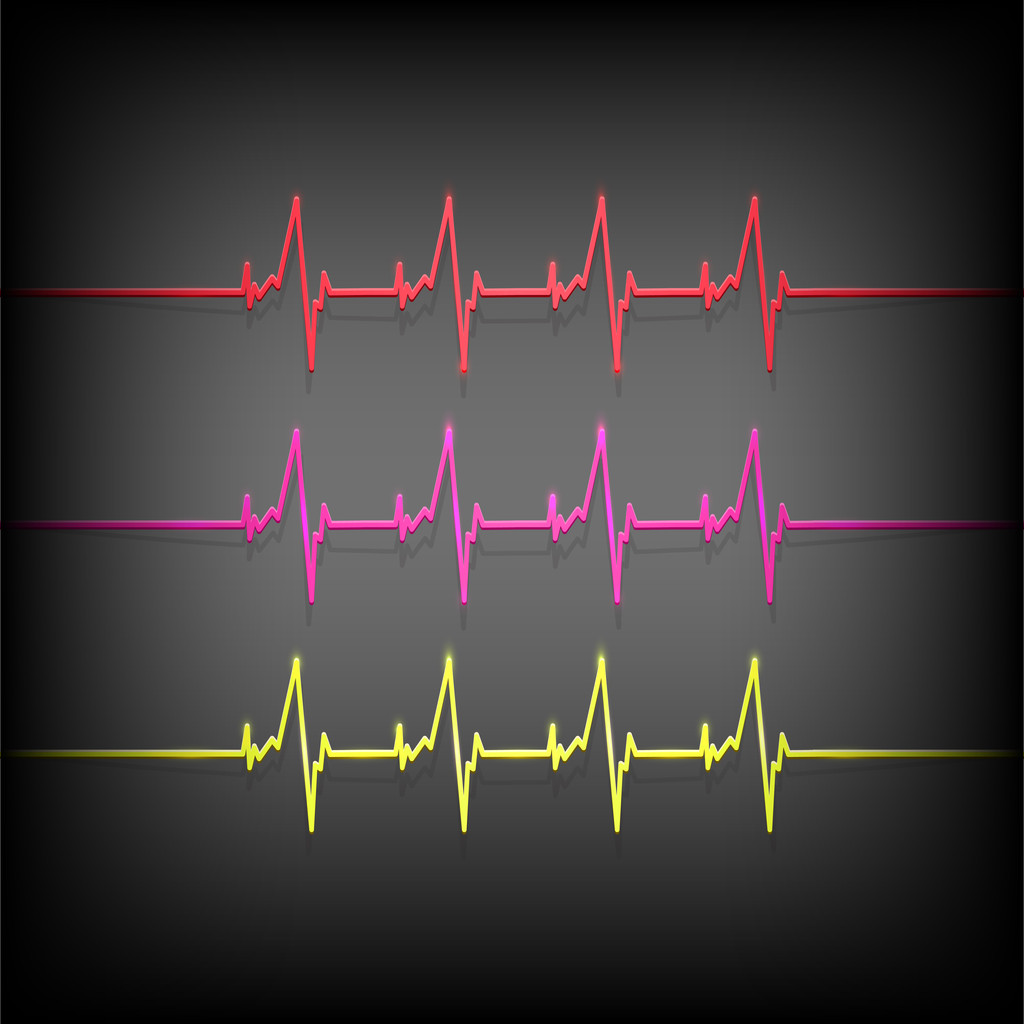 Colorful heartbeat medical elements - vector illustration - Vector, Image