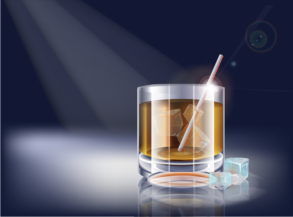 Bicchiere di whisky vettoriale. Illustrazione vettoriale
.  - Vettoriali, immagini