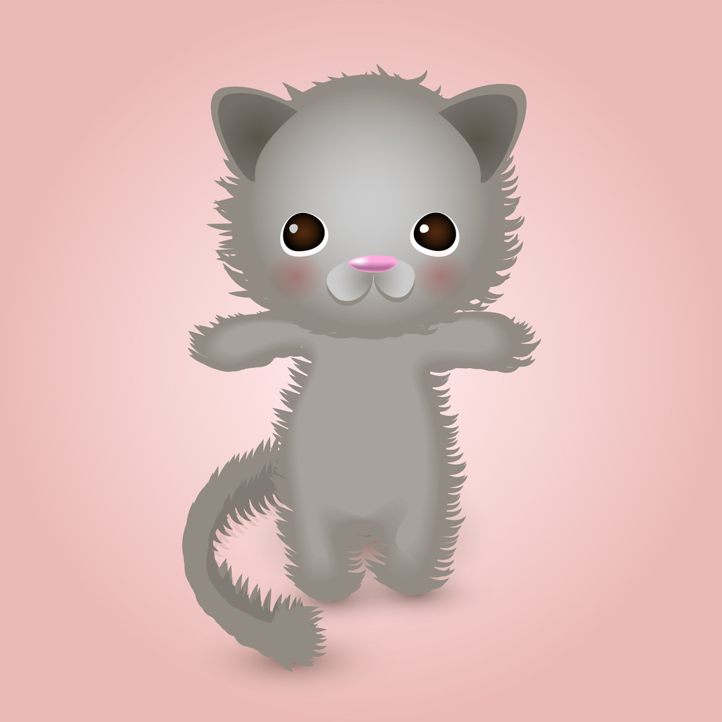 Cute kitty. Vector illustration.  - Vector, Image