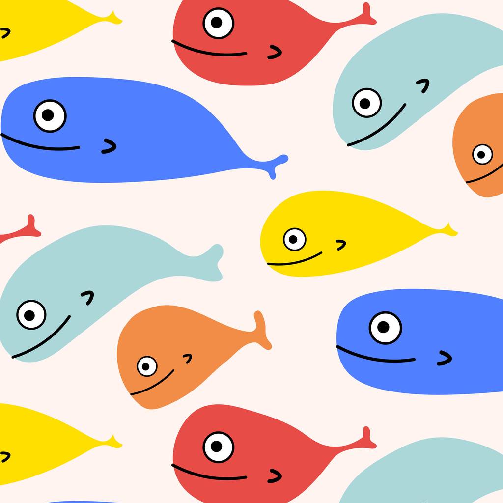 Absztrakt színes halak háttér minta. Vektoros illusztráció. - Vektor, kép