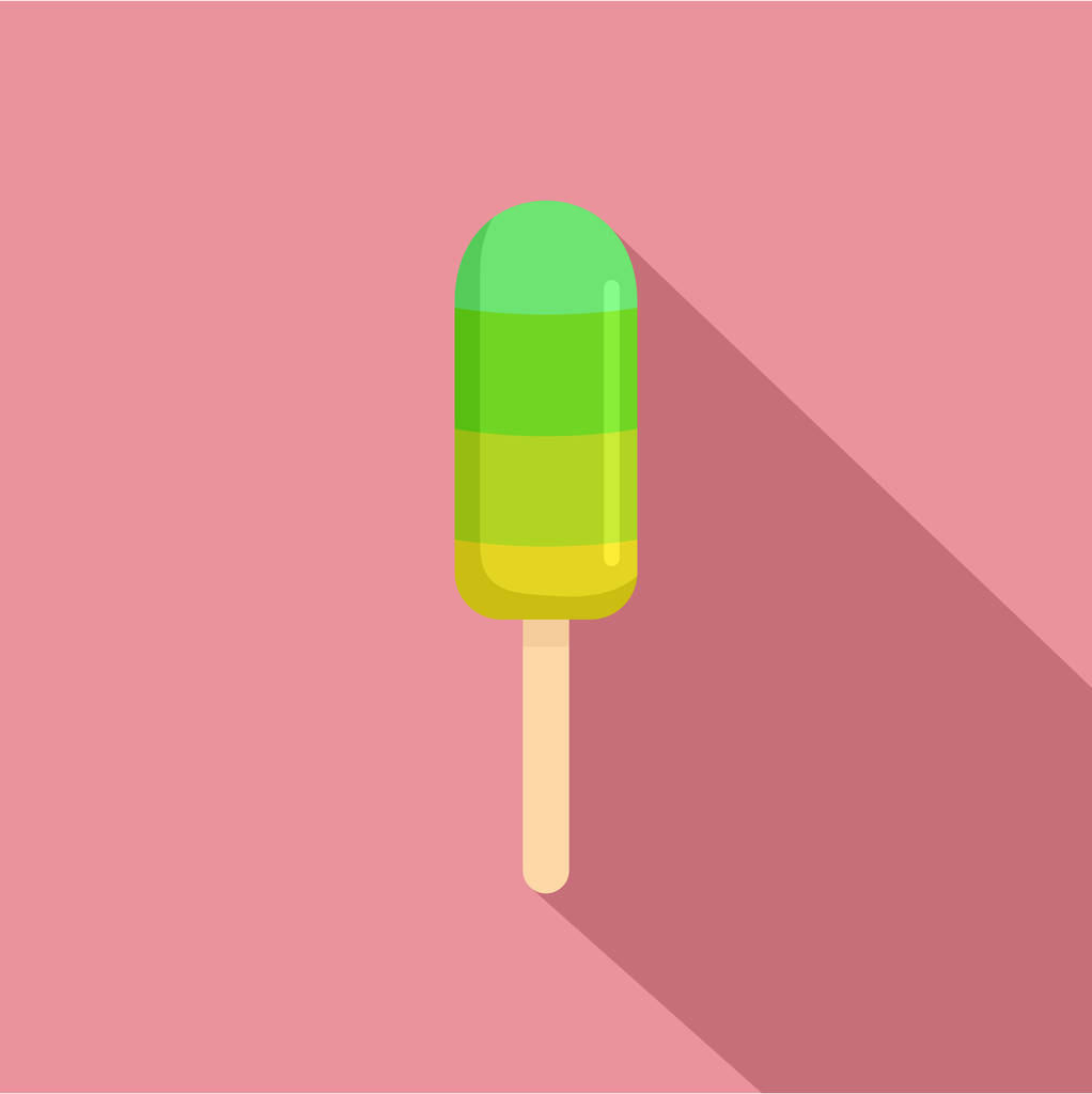 Limetková zmrzlina ikona, plochý - Vektor, obrázek