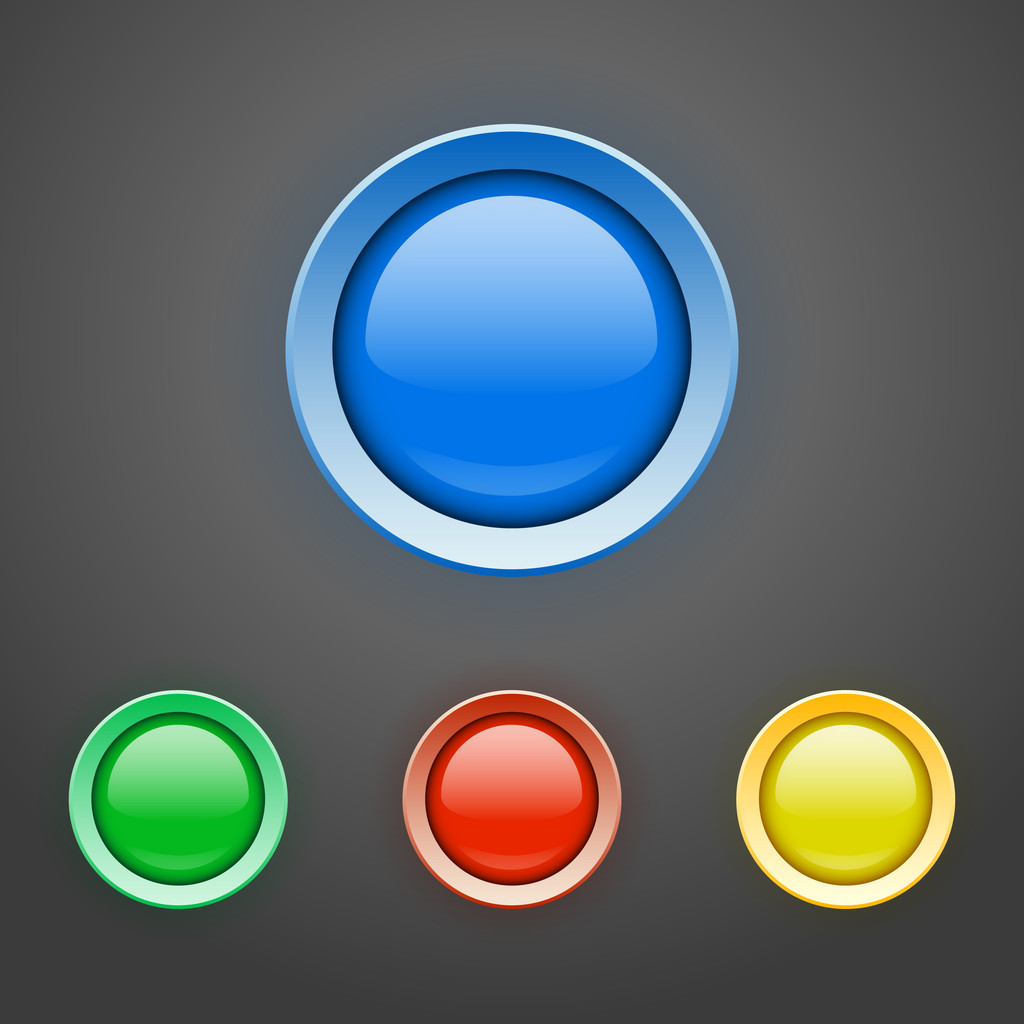 Conjunto vectorial de botones coloridos
. - Vector, Imagen