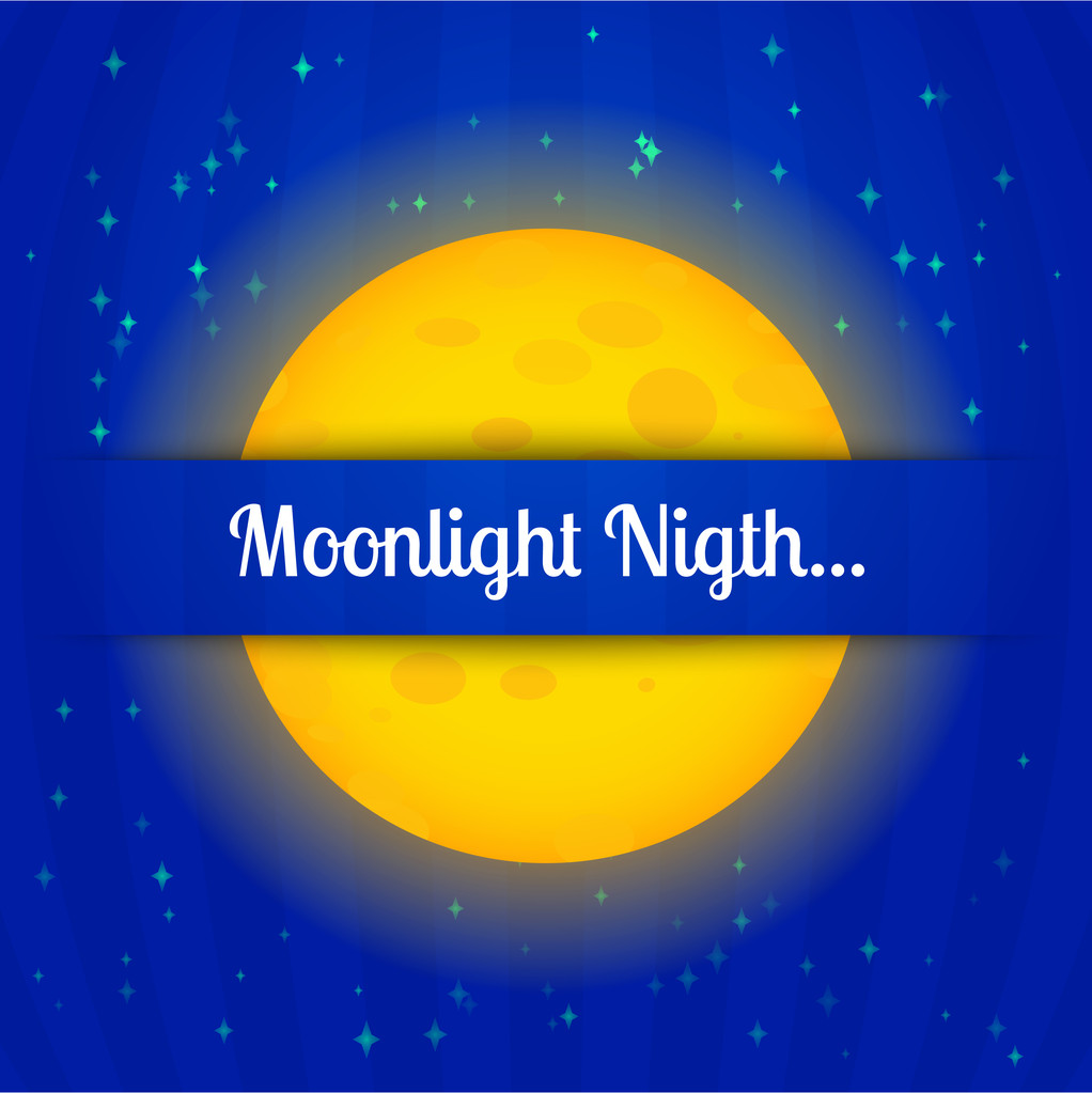 Noche de luz de la luna - ilustración vectorial
 - Vector, imagen