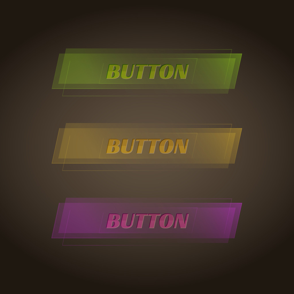 3 つのベクトルのカラフルなボタンのセット - ベクター画像