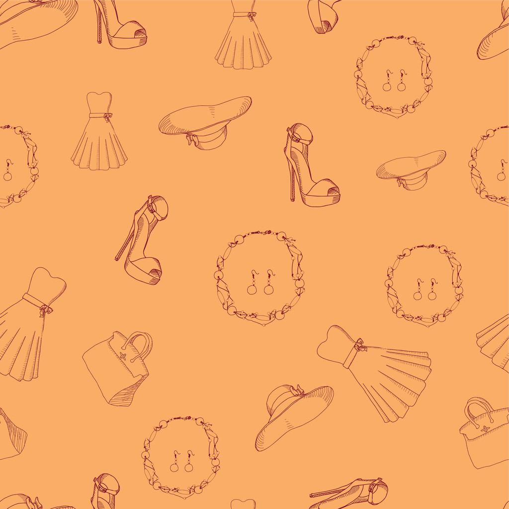Seamless pattern with woman's things - vector illustration - Vector, Image