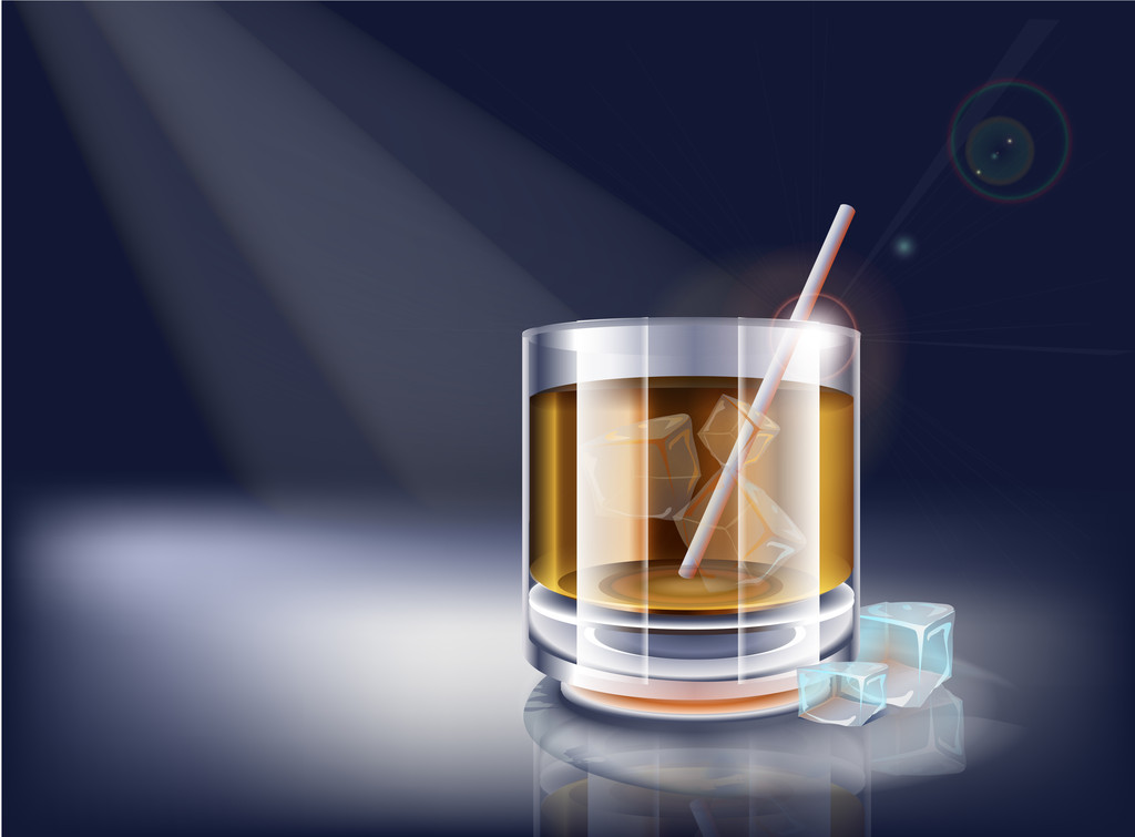 Bicchiere di whisky vettoriale. Illustrazione vettoriale
.  - Vettoriali, immagini