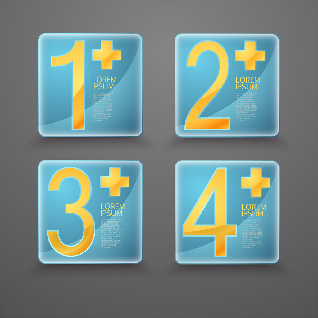 Vector set of buttons with numbers. - Vector, Image