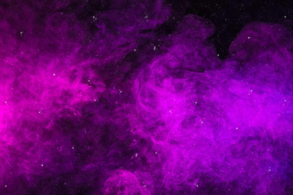 ピンクと紫の星と宇宙として黒の背景上の煙 ロイヤリティフリー写真 画像素材