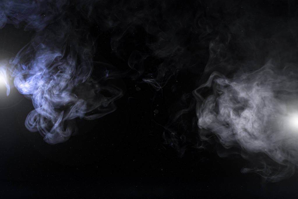 Grey Smoky Swirls And Lights On Black Free Stock Photo and Image