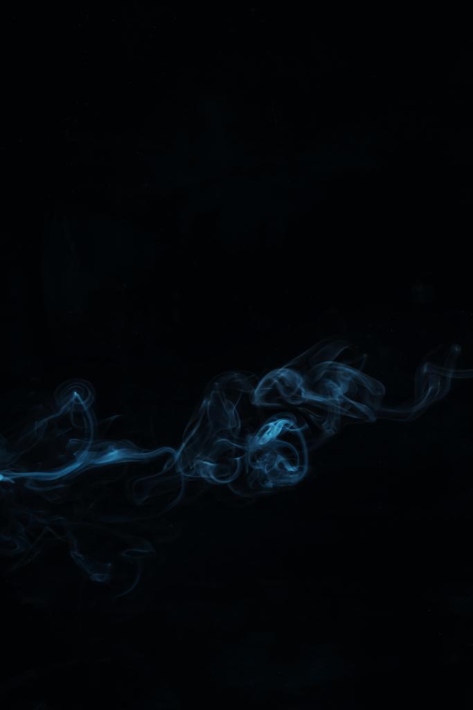 Blue Smoky Swirl On Black Background Free Stock Photo and Image