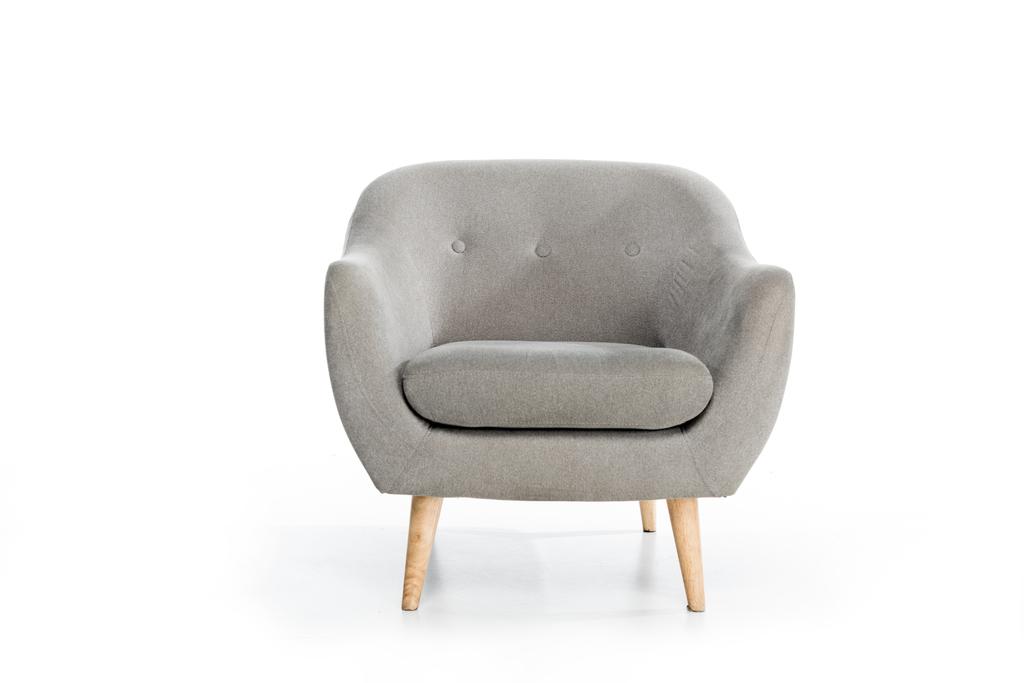 cozy empty modern grey armchair on white - Photo, Image