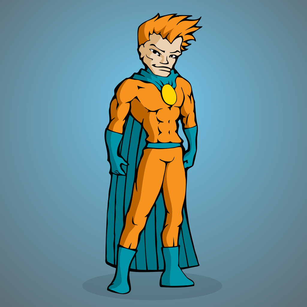 Супермен на синьому тлі - Вектор, зображення