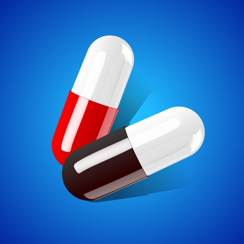 zwei Tabletten auf blauem Hintergrund - Vektor, Bild