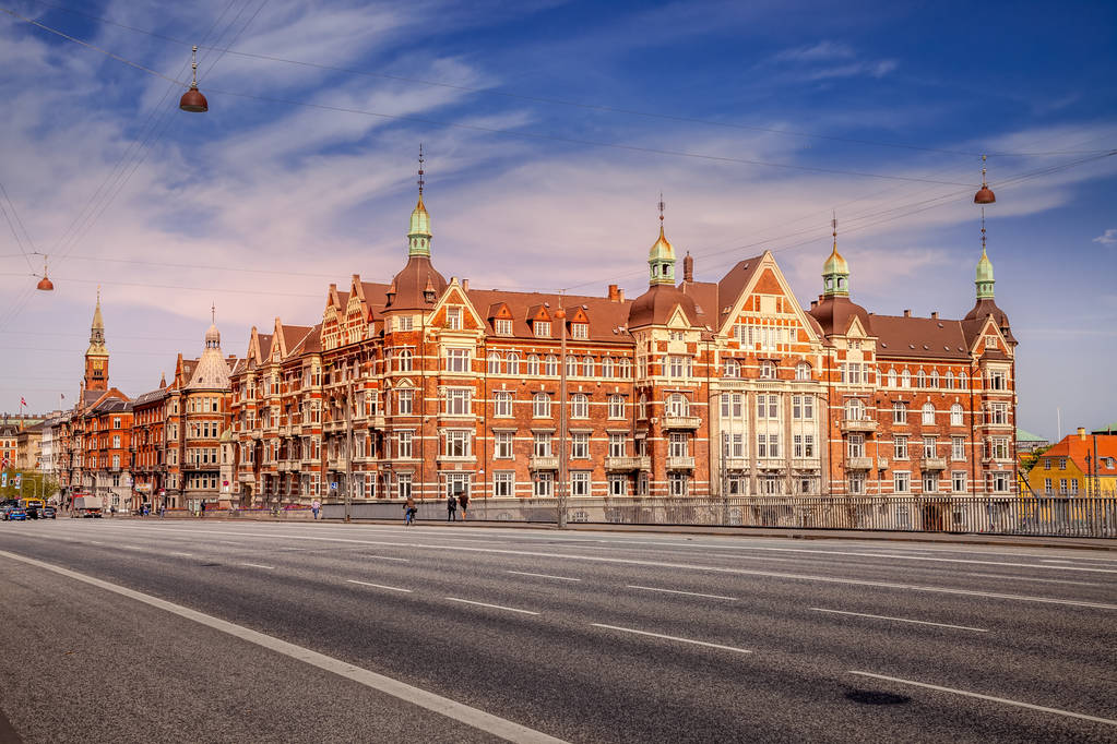 Kodaň, Dánsko - 6. května 2018: scénický výhled na starých budovách - Fotografie, Obrázek