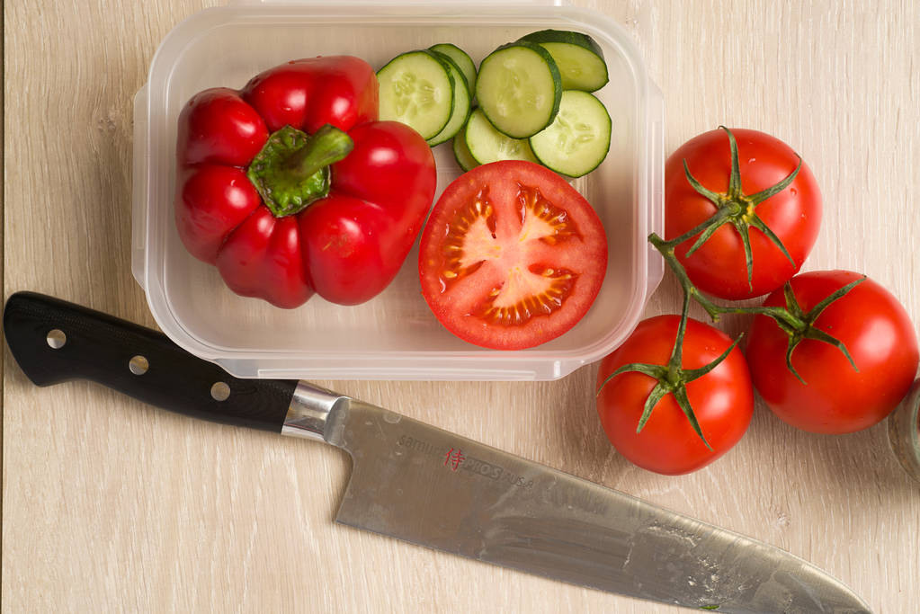 Gurken Tomaten Paprika Gemüse - Foto, Bild