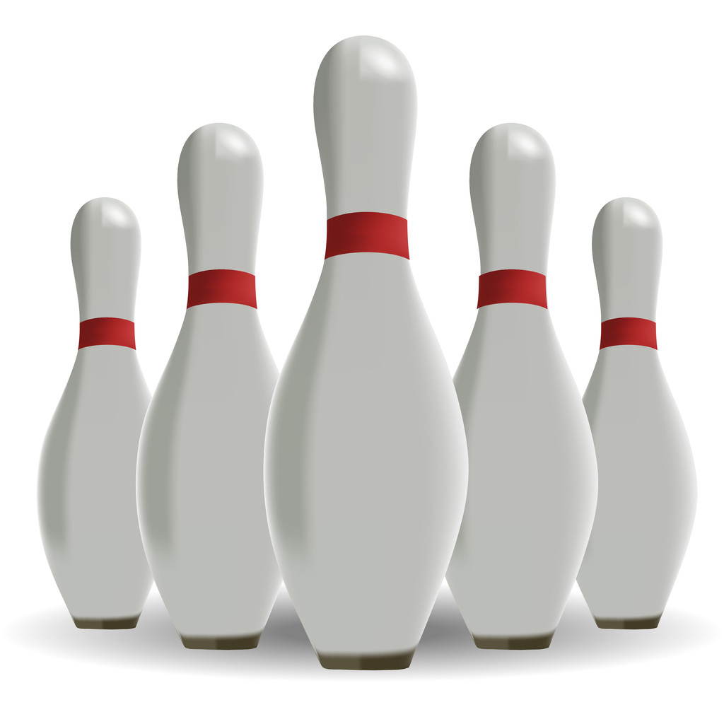 sportovní hra. bowling. kuželky na bílém pozadí - Vektor, obrázek