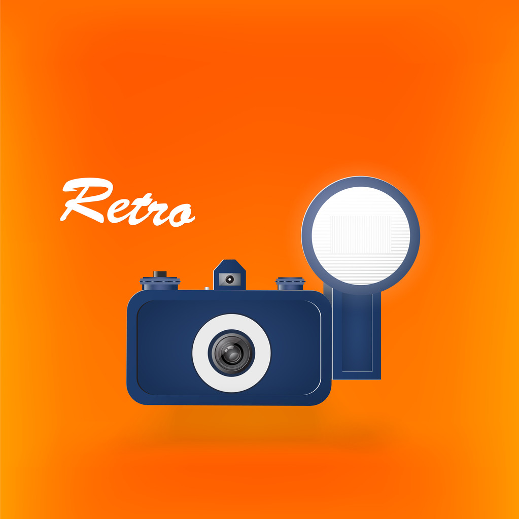 Retro photocamera. Vector illustration.  - Vector, Image