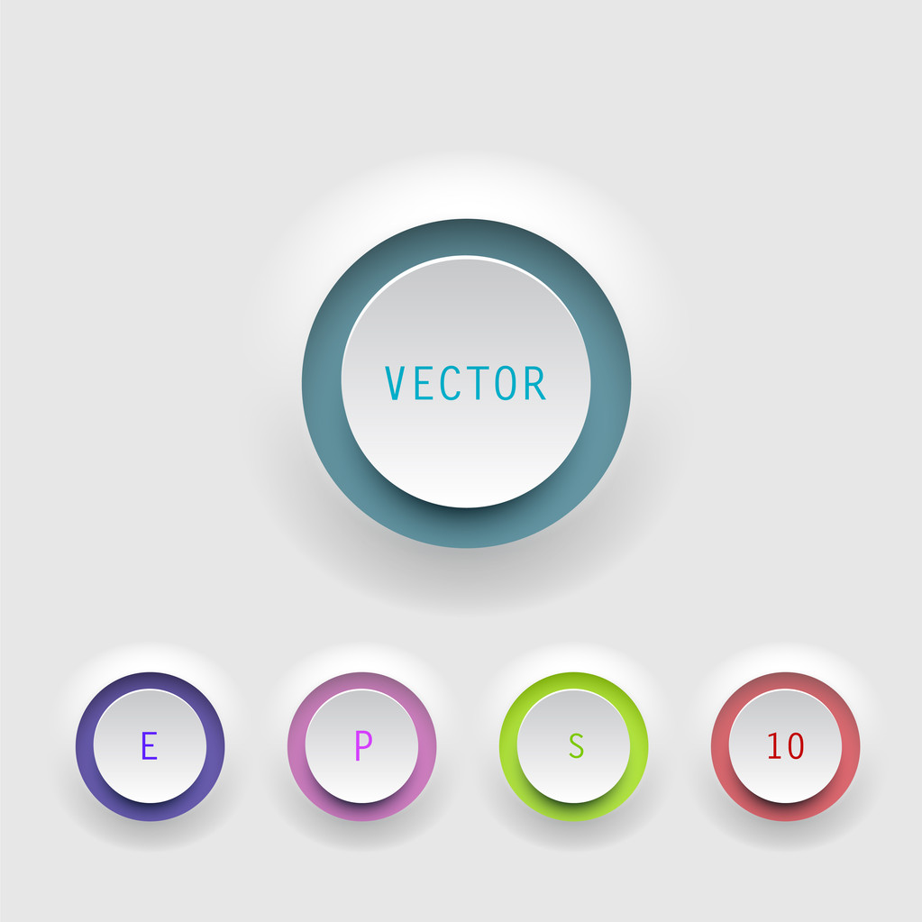 Vector buttons on white background - Vector, Image