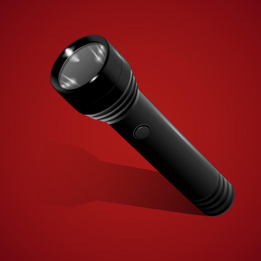 Taschenlampe Vektor auf rotem Hintergrund - Vektor, Bild