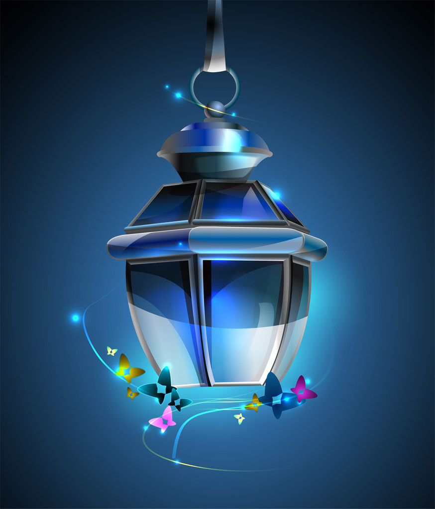Old lamp on background - Vector, Image