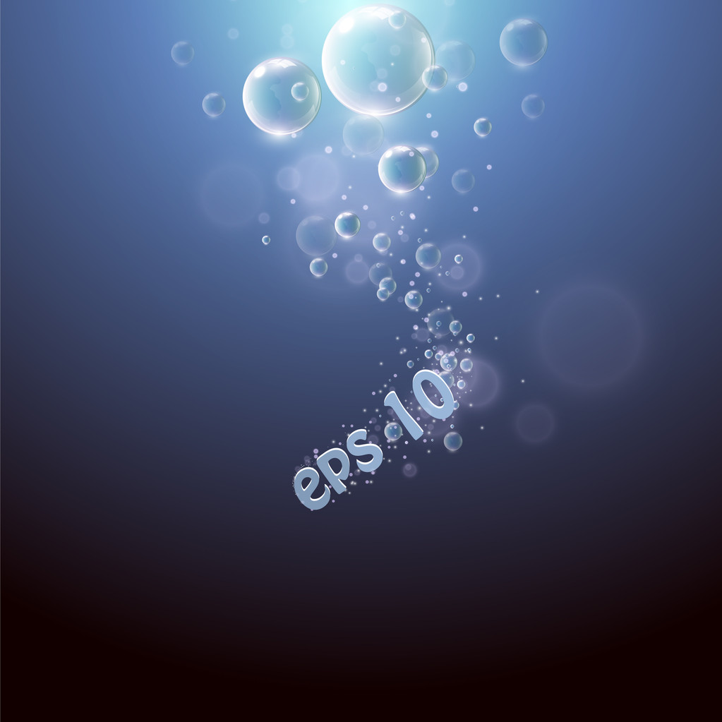 Gotas em um fundo azul
 - Vetor, Imagem