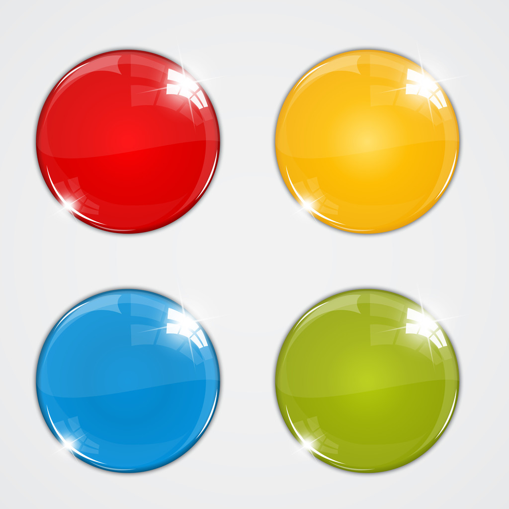 Набор разноцветных шаров на белом фоне
 - Вектор,изображение