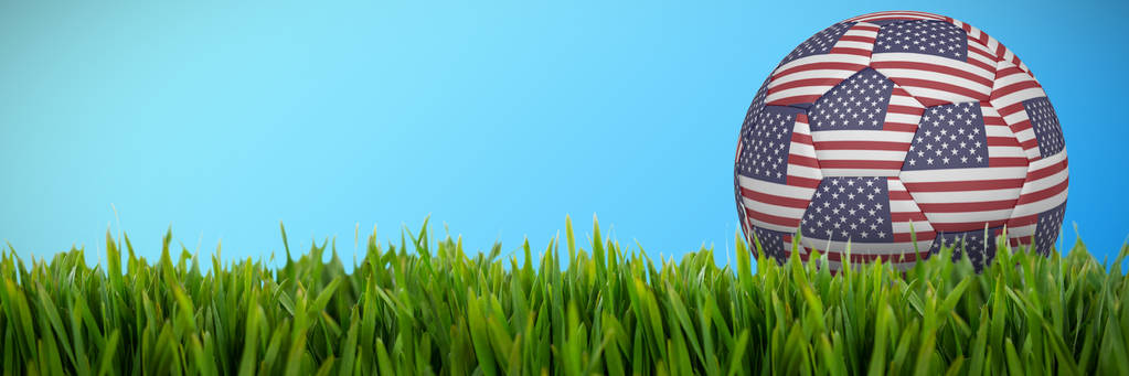 Futbol çim mat close-up karşı ABD renklerde - Fotoğraf, Görsel